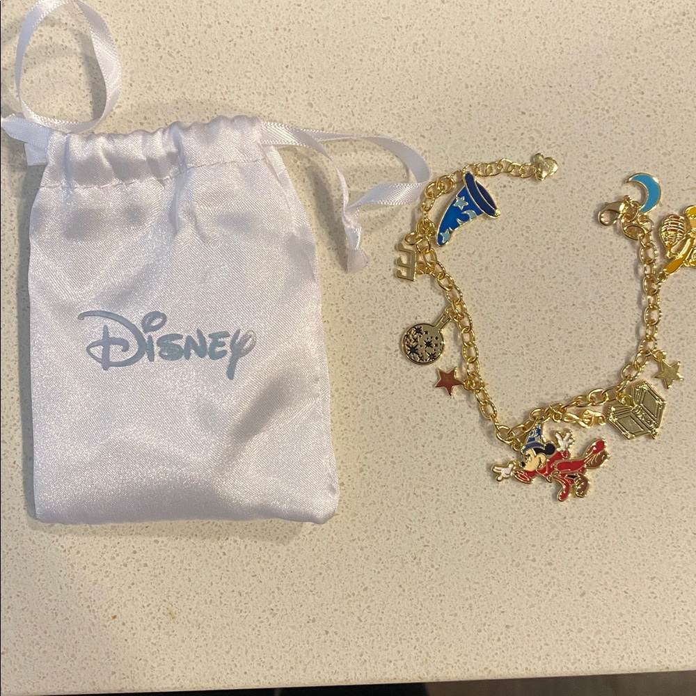 ⭐️Disney Mickey Mouse Fantasia Gold plated Charm Bracelet